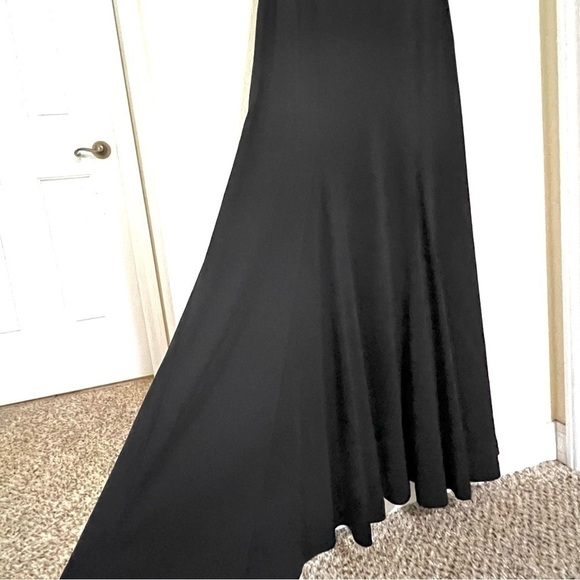 ORNA FARHO Brock One-Shoulder black jersey Maxi full skirt Dress size 40 UK / M - Picture 6 of 12